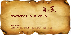 Marschalko Blanka névjegykártya